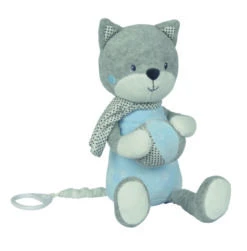 Tex Bubble Gum Boîte à Musique Renard Gris Rose 30 Cm