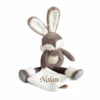 Baby'Nat - Papuche Le Lapin Doudou Mouchoir Marron Blanc 30 Cm -Jouets En Peluche Boutique 1 5
