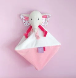 Baby'Nat - Edgar Et Eglantine - Doudou Plat éléphant Rose 25 Cm -Jouets En Peluche Boutique 20200925095545b66f2120xx