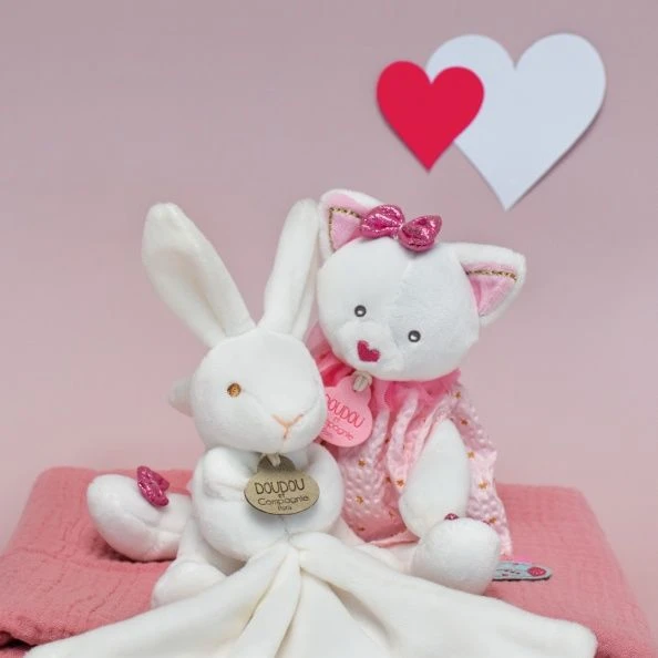 Doudou Et Compagnie - Attrape-rêve Peluche Chat Rose Blanc 20 Cm 4 Doudou Et Compagnie - Attrape-rêve Peluche Chat Rose Blanc 20 Cm – Image 2