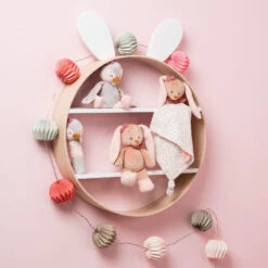 Nattou - Pauline & Sasha - Doudou Plat Lapin Rose 25 Cm -Jouets En Peluche Boutique 54146732440222