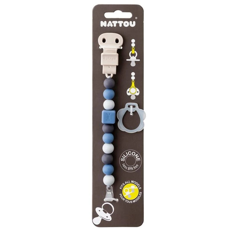 Nattou Attache-sucette Silicone Bleu Foncé 4 Nattou Attache-sucette Silicone Bleu Foncé – Image 2