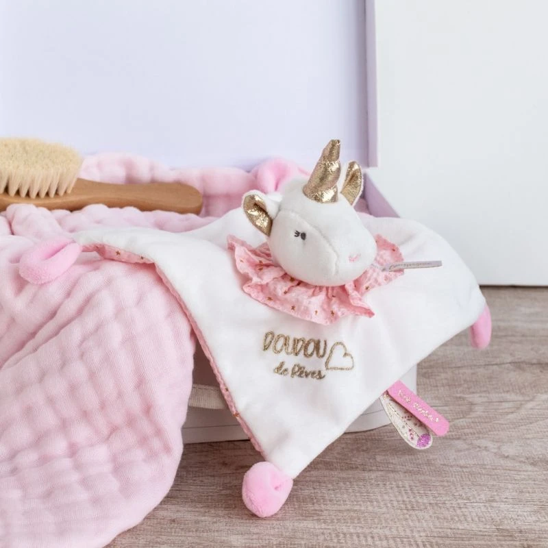 Doudou Et Compagnie - Attrape-rêve Doudou Licorne Rose Blanc 4 Doudou Et Compagnie - Attrape-rêve Doudou Licorne Rose Blanc – Image 2