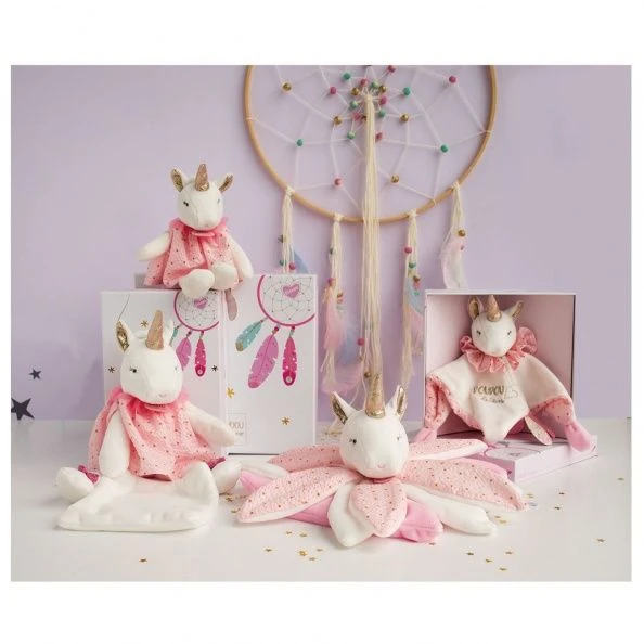 Doudou Et Compagnie - Attrape-rêve Doudou Licorne Rose Blanc 5 Doudou Et Compagnie - Attrape-rêve Doudou Licorne Rose Blanc – Image 3