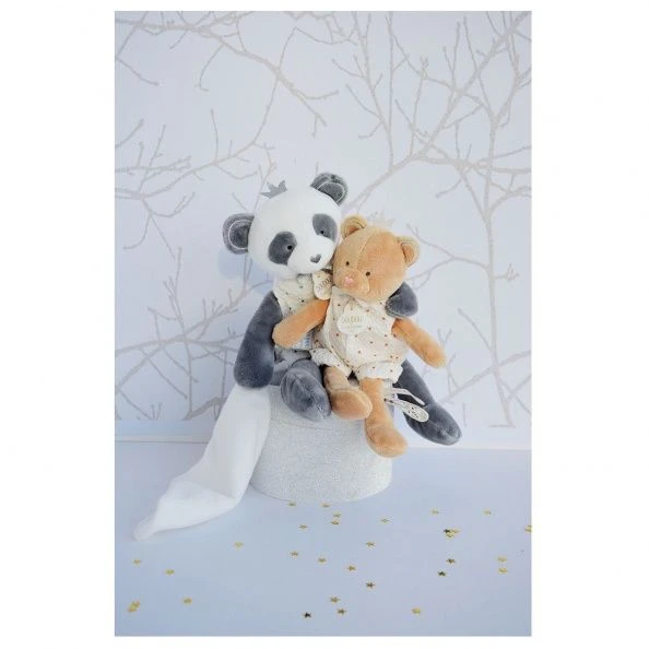 Doudou Et Compagnie - Attrape-rêve Panda Doudou Mouchoir Gris Blanc étoile 6 Doudou Et Compagnie - Attrape-rêve Panda Doudou Mouchoir Gris Blanc étoile – Image 4
