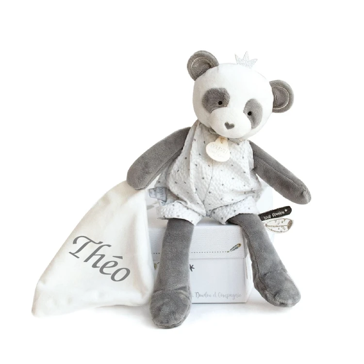 Doudou Et Compagnie - Attrape-rêve Panda Doudou Mouchoir Gris Blanc étoile 3 Doudou Et Compagnie - Attrape-rêve Panda Doudou Mouchoir Gris Blanc étoile