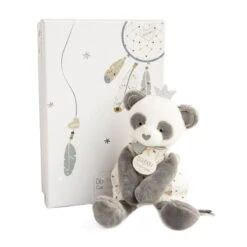 Doudou Et Compagnie - Attrape-rêve Peluche Panda Gris Blanc 20 Cm
