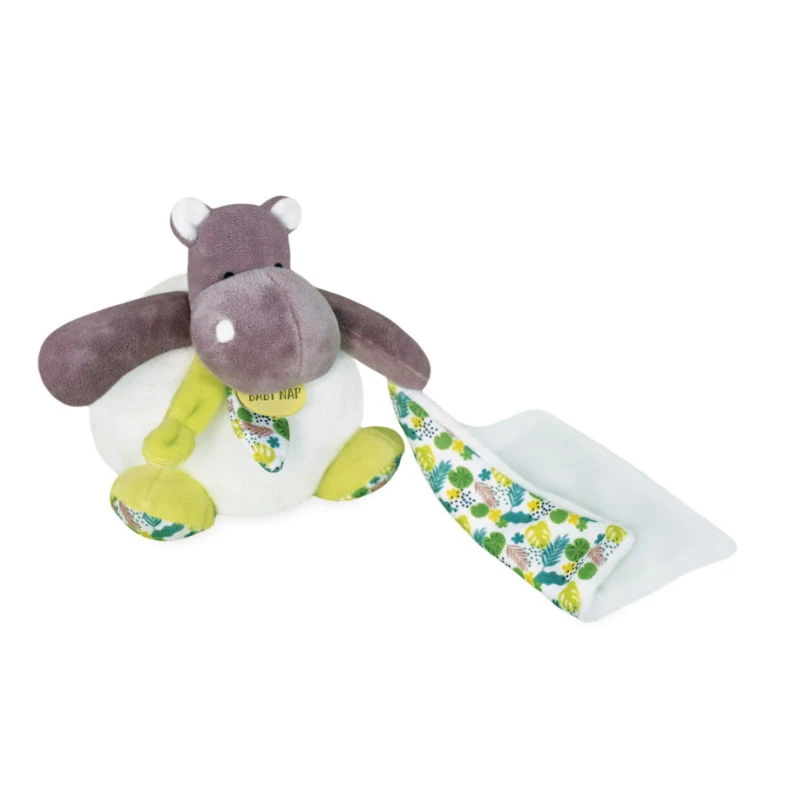 Baby'Nat - Bazile L'hippo - Peluche Avec Doudou Rose Blanc Liberty 18 Cm 3 Baby'Nat - Bazile L'hippo - Peluche Avec Doudou Rose Blanc Liberty 18 Cm