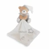 Baby'Nat - Les Luminescents - Doudou Mouchoir Ours Blanc Gris -Jouets En Peluche Boutique bn0537grisperso