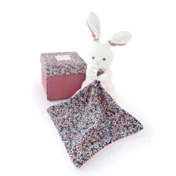 Doudou Et Compagnie - Boh'Aime - Peluche Avec Doudou Lapin Bleu Rose Blanc