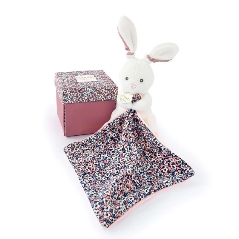 Doudou Et Compagnie - Boh'Aime - Peluche Avec Doudou Lapin Bleu Rose Blanc 3 Doudou Et Compagnie - Boh'Aime - Peluche Avec Doudou Lapin Bleu Rose Blanc