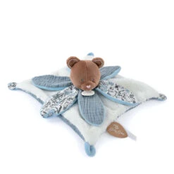 Doudou Et Compagnie - Boh'Aime - Doudou Plat Pétale Ours Marron Bleu Blanc 27 Cm -Jouets En Peluche Boutique bohaime2020plat20petale20ours20marron20bleu20blanc202720cm 1