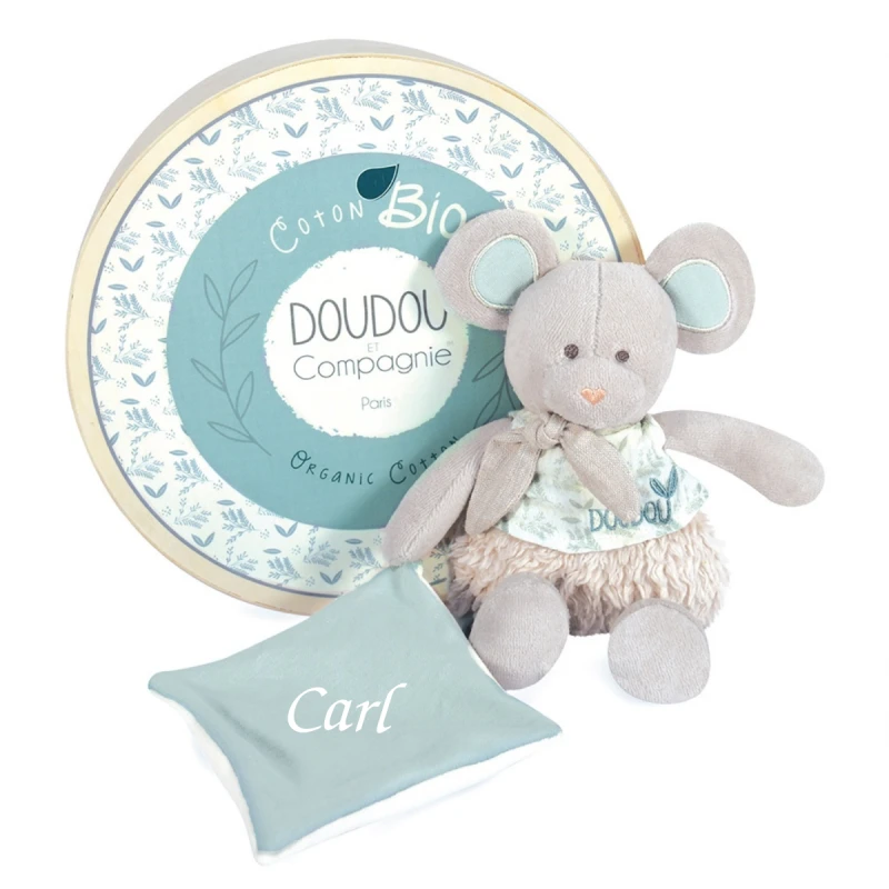 Doudou Et Compagnie - Botanic - Peluche Avec Doudou BIO Souris Vert 22 Cm 3 Doudou Et Compagnie - Botanic - Peluche Avec Doudou BIO Souris Vert 22 Cm