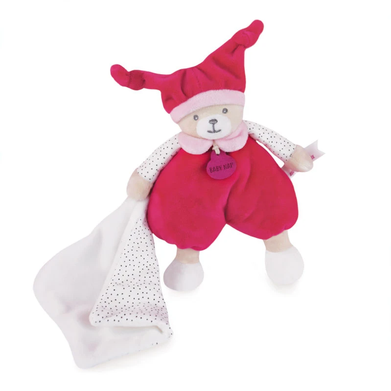 Baby'Nat - Brioche L'ours - Peluche Avec Doudou Rose Blanc 22 Cm 4 Baby'Nat - Brioche L'ours - Peluche Avec Doudou Rose Blanc 22 Cm – Image 2
