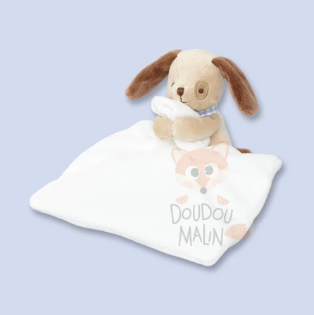 Jacadi - Doudou Chien Avec Mouchoir Blanc Marron Bleu 25 Cm 3 Jacadi - Doudou Chien Avec Mouchoir Blanc Marron Bleu 25 Cm
