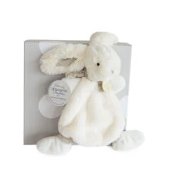 Doudou Et Compagnie - Lapin Bonbon Doudou Plat Taupe Blanc