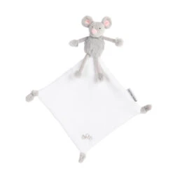 Pioupiou Et Merveilles - Les Doux Bidous- Noémie La Souris Doudou Mouchoir Gris 35 Cm