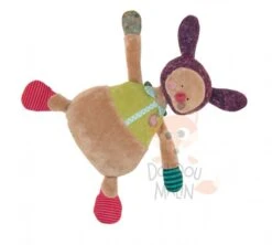 Moulin Roty Famille Petitpas Peluche Souris Violet Marron Vert