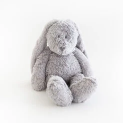Dimpel Flor Le Lapin Peluche Gris Clair Noeud Blanc 40 Cm