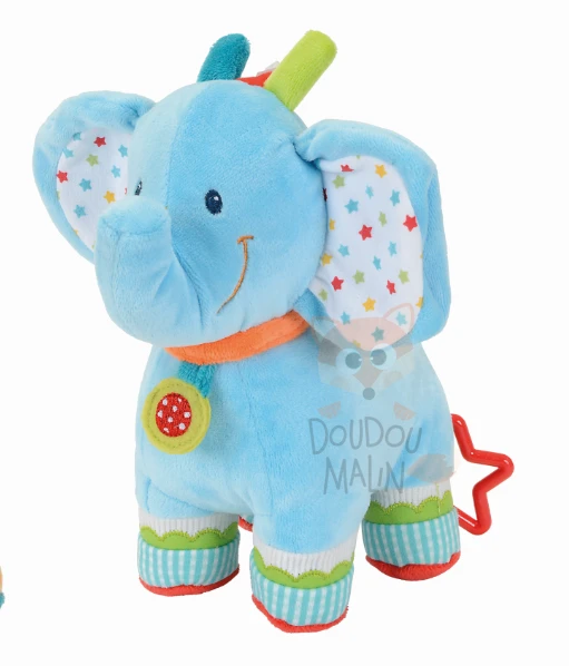 Nicotoy Happy Circus Peluche éléphant Bleu étoile 3 Nicotoy Happy Circus Peluche éléphant Bleu étoile