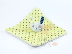 Kimadi Doudou Plat Lapin Vert Gris étoile