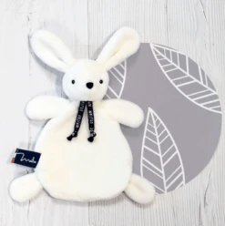 Maïlou Tradition - Lapin Dorlotin Fabriqué En France - Doudou Blanc 25 Cm