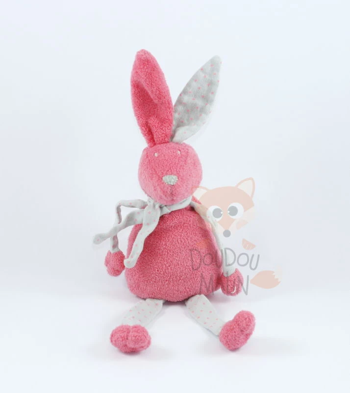 Bout'chou Doudou Lapin Rose Gris étoile 3 Bout'chou Doudou Lapin Rose Gris étoile