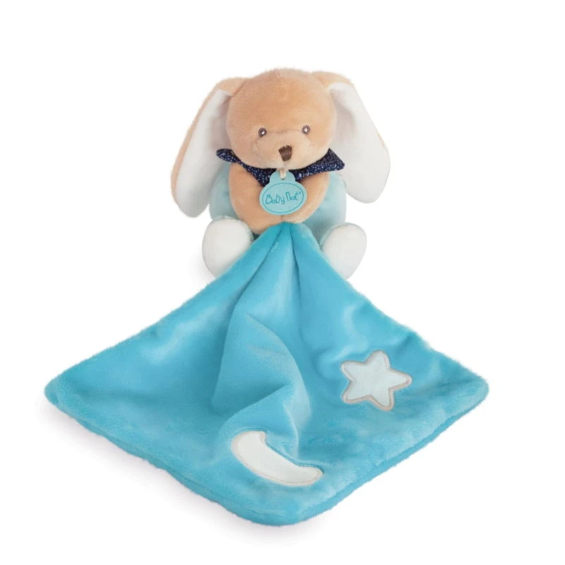 Baby'Nat - Les Luminescents - Doudou Mouchoir Lapin Bleu 4 Baby'Nat - Les Luminescents - Doudou Mouchoir Lapin Bleu – Image 2
