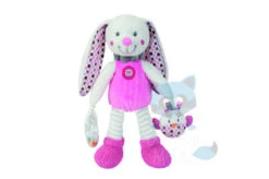 Nicotoy Little Hug Pantin D'activité Lapin Rose Blanc Oiseau