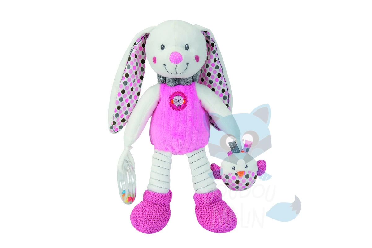 Nicotoy Little Hug Pantin D'activité Lapin Rose Blanc Oiseau 3 Nicotoy Little Hug Pantin D'activité Lapin Rose Blanc Oiseau