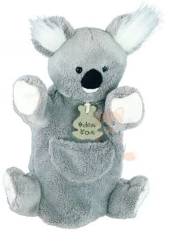 Doudou Marionnette Koala Gris Blanc