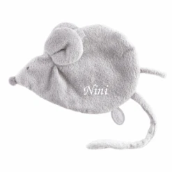 Dimpel - Maude La Souris - Doudou Attache-sucette Gris 25 Cm
