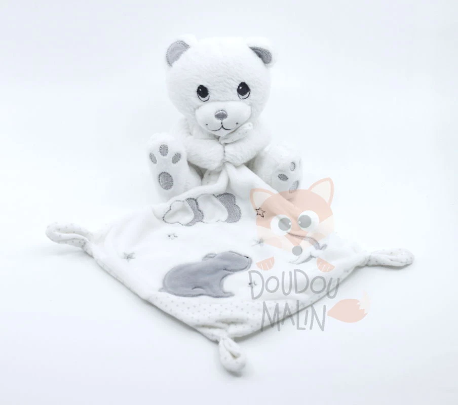 Simba Toys - Doudou Mouchoir Ours Polaire Blanc Gris 30 Cm 3 Simba Toys - Doudou Mouchoir Ours Polaire Blanc Gris 30 Cm