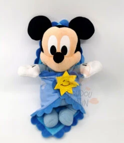 Disney - Mickey La Souris - Peluche Avec Couverture Bleu Soleil 30 Cm
