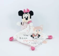 Disney Minnie La Souris Doudou Mouchoir Rose Blanc To The Moon And Back