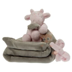 Noukie's Mix & Match Ma Première Couverture Vache Rose Gris