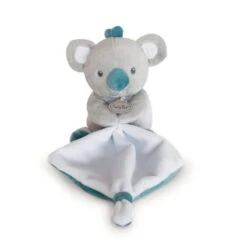 Baby'Nat - Mon Petit Koala - Doudou Mouchoir Gris Bleu 18 Cm