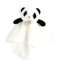 Baby'Nat - Mon P'tit Panda Doudou Plat Blanc 25 Cm