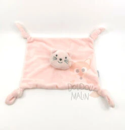 Bout'chou Monoprix Doudou Plat Chat Rose étoile 22 Cm