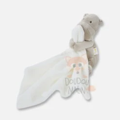 Jacadi Doudou Mouchoir Hippopotame Gris Blanc