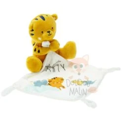 Simba Toys Doudou Mouchoir Tigre Jungle Friends Party Jaune Blanc