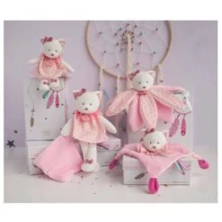 Doudou Et Compagnie - Attrape-rêve Peluche Chat Rose Blanc 20 Cm 7 Doudou Et Compagnie - Attrape-rêve Peluche Chat Rose Blanc 20 Cm -Jouets En Peluche Boutique n 1