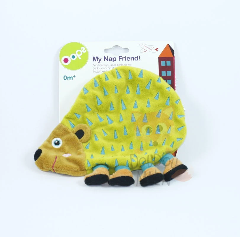 Oops Doudou Plat Hérisson Vert Bleu 3 Oops Doudou Plat Hérisson Vert Bleu