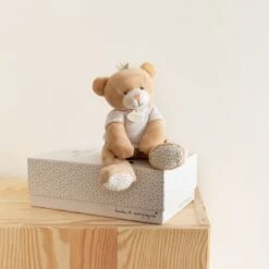 Doudou Et Compagnie - Ours Petit Roi - Peluche Blanc 25 Cm