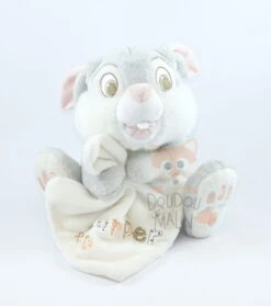 Disney Panpan Peluche Mouchoir Gris Blanc Oiseau Coccinelle