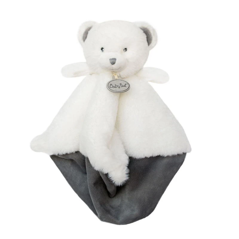 Baby'Nat - Pap'ours Doudou Plat Ours Blanc 25 Cm 3 Baby'Nat - Pap'ours Doudou Plat Ours Blanc 25 Cm