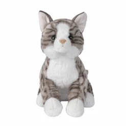 Nicotoy - Peluche Chat Réaliste Tigré Gris 30 Cm