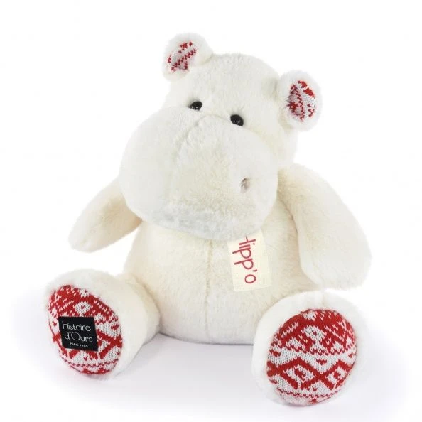 Histoire D'ours - Peluche Hippopotame Blanc Noël 40 Cm 3 Histoire D'ours - Peluche Hippopotame Blanc Noël 40 Cm