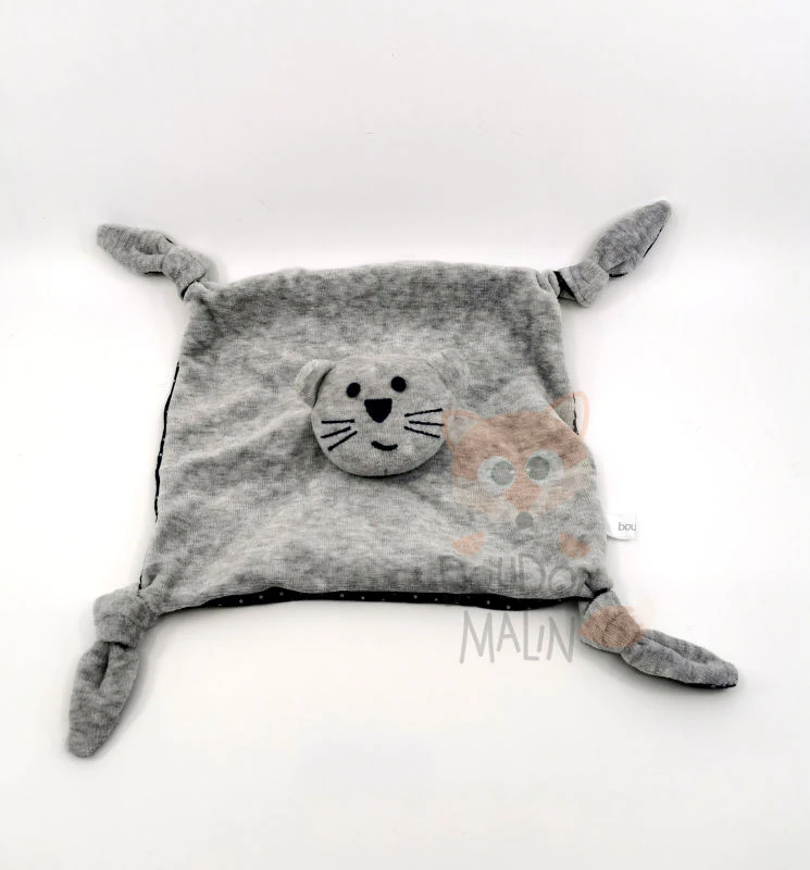 Bout'chou - Doudou Plat Chat Gris Noir étoile 20 Cm 3 Bout'chou - Doudou Plat Chat Gris Noir étoile 20 Cm