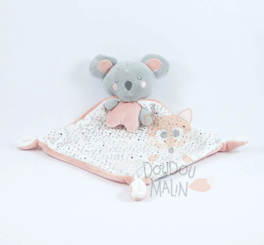 Mots D'enfants Doudou Plat Koala Rose Blanc Gris 3 Mots D'enfants Doudou Plat Koala Rose Blanc Gris